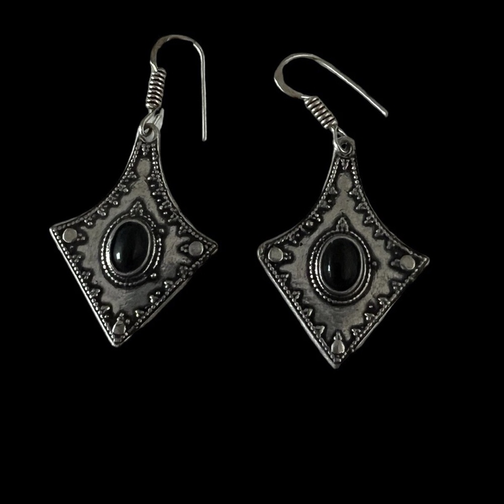 Elegant Black and Silver Earrings